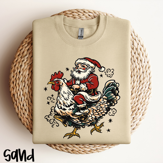 Santa + Rooster Sweatshirt