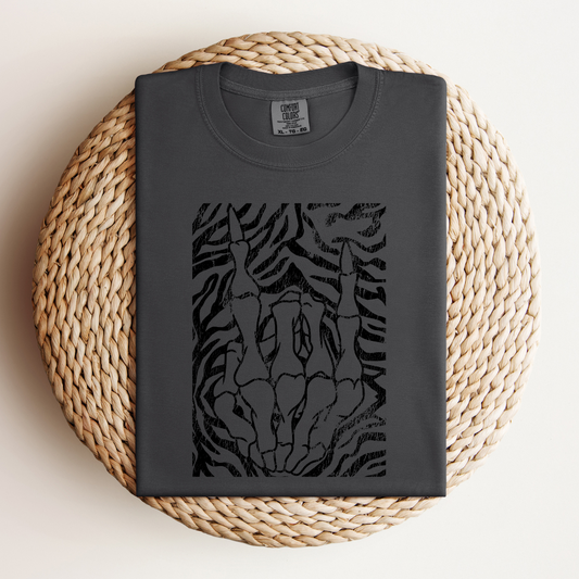 Zebra Skelly Tee