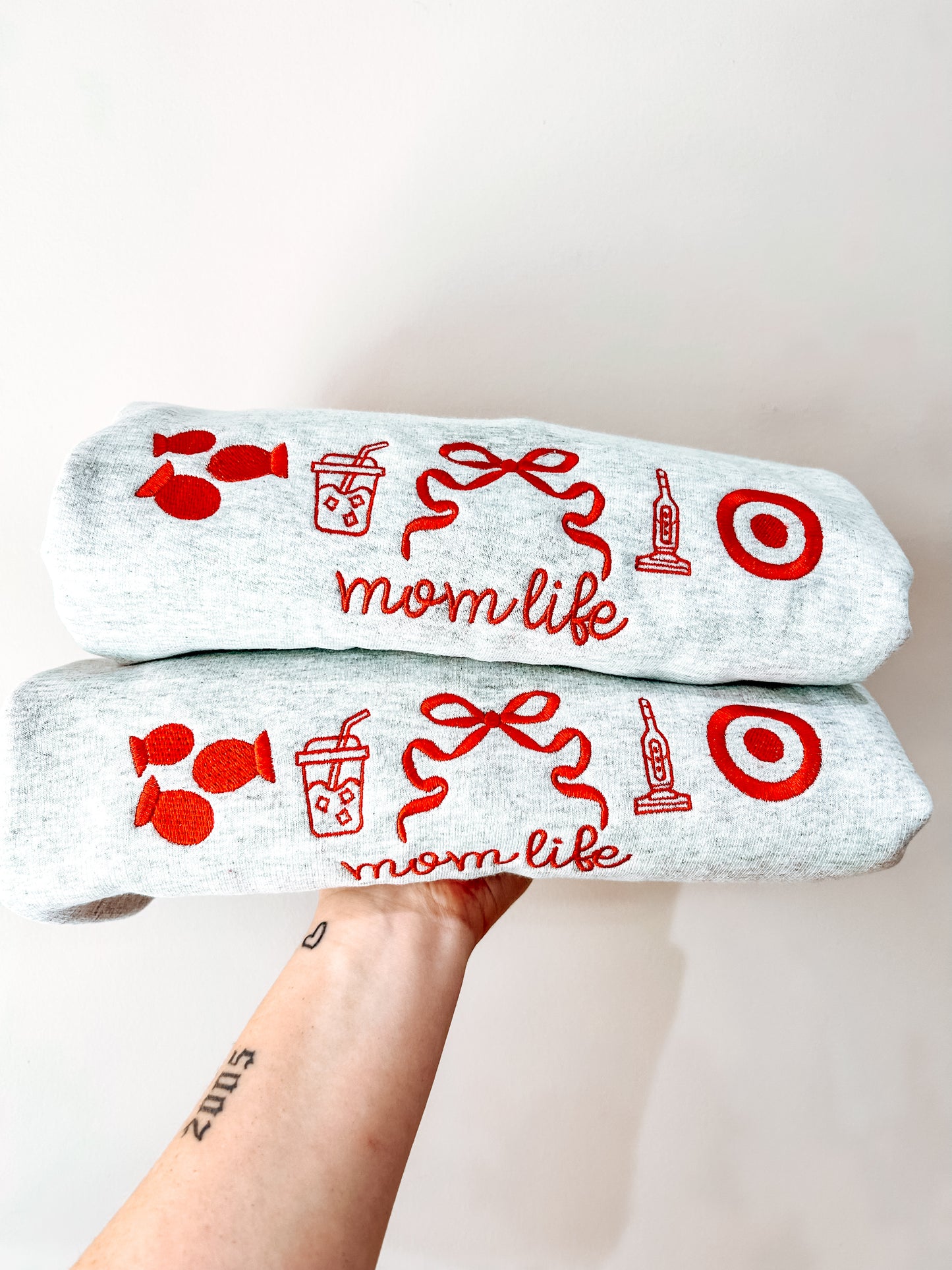 Mom Life Embroidered Sweatshirt
