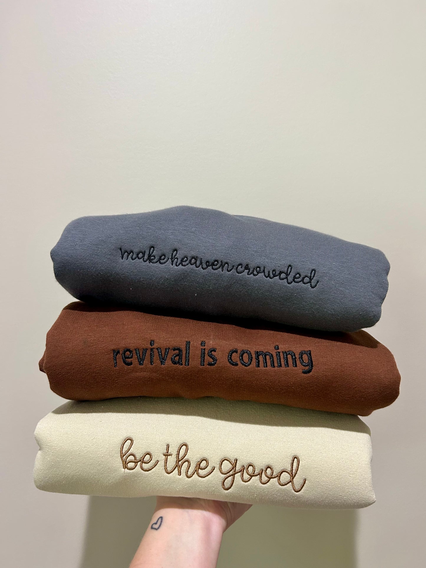 Make Heaven Crowded Embroidered Sweatshirt
