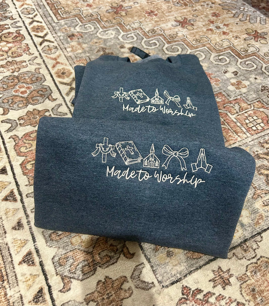Made To Worship Embroidered Sweatshirt